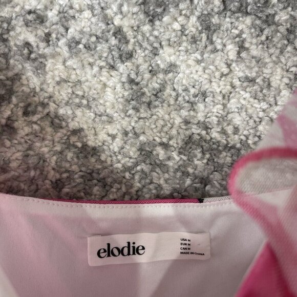 Elodie Pink Ruffle Butterfly Print Mesh Sleeveless Mini Dress Size Medium - Picture 3 of 7